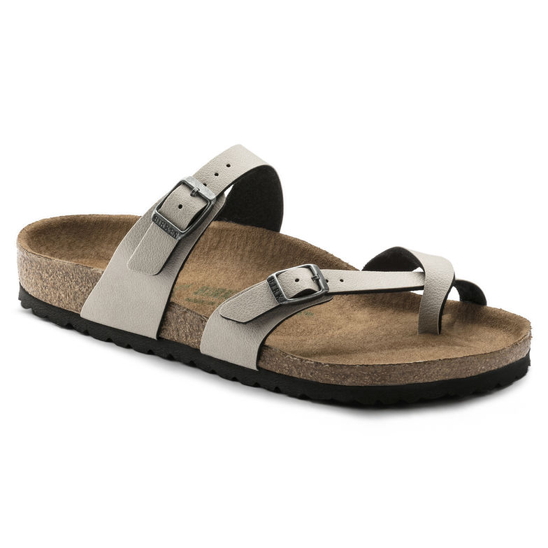 Birkenstock Women's Mayari Vegan Pull Up Stone Birko-Flor | Birkenstock ...